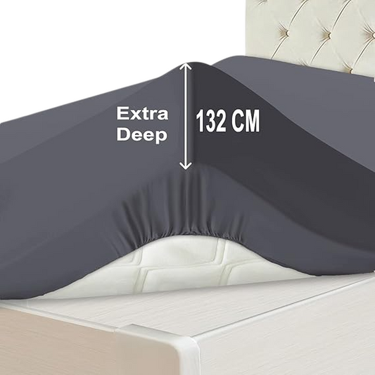 400TC Pack of 2 Fitted Sheets with Pillowcase -  Super Soft Cosy  Luxury Bedding