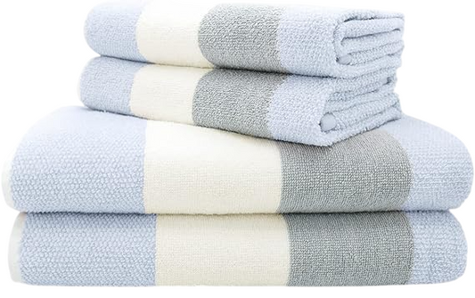 Premium 100% Cotton Towel Bale Set Multi Striped Ombre